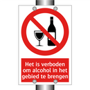 Het is verboden om alcohol in het gebied te brengen