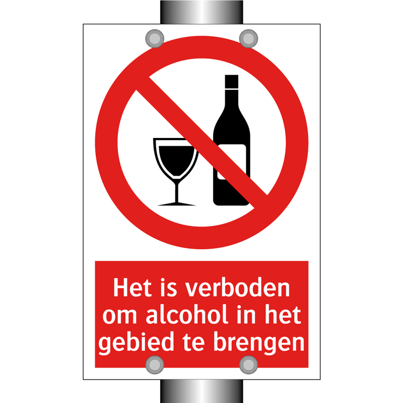 Het is verboden om alcohol in het gebied te brengen