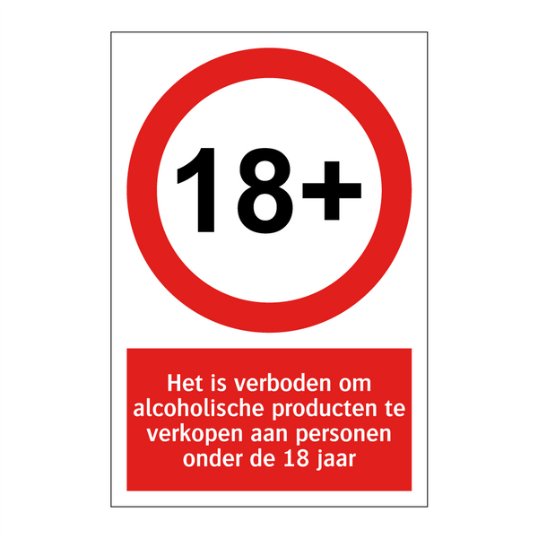 Het is verboden om alcoholische producten te verkopen aan personen onder de 18 jaar