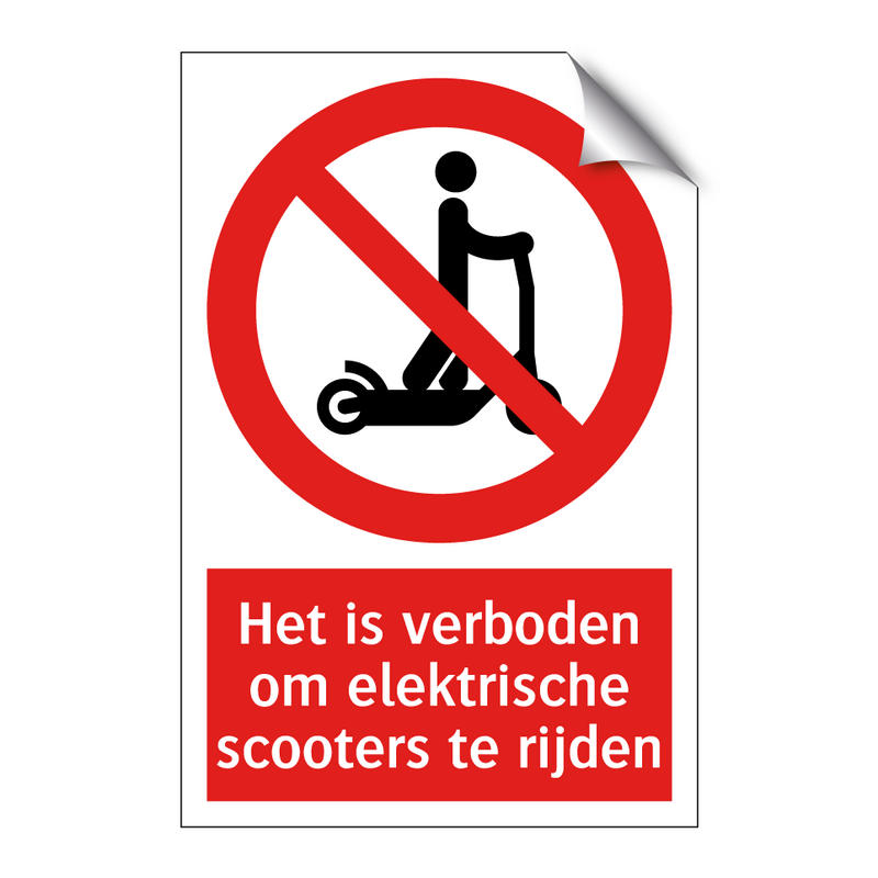 Het is verboden om elektrische scooters te rijden