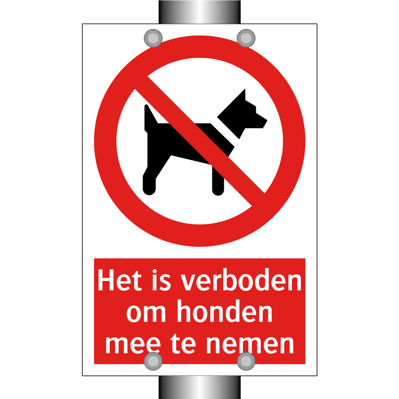 Het is verboden om honden mee te nemen