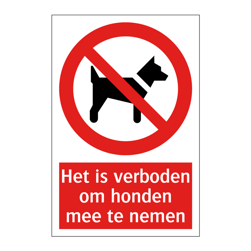 Het is verboden om honden mee te nemen