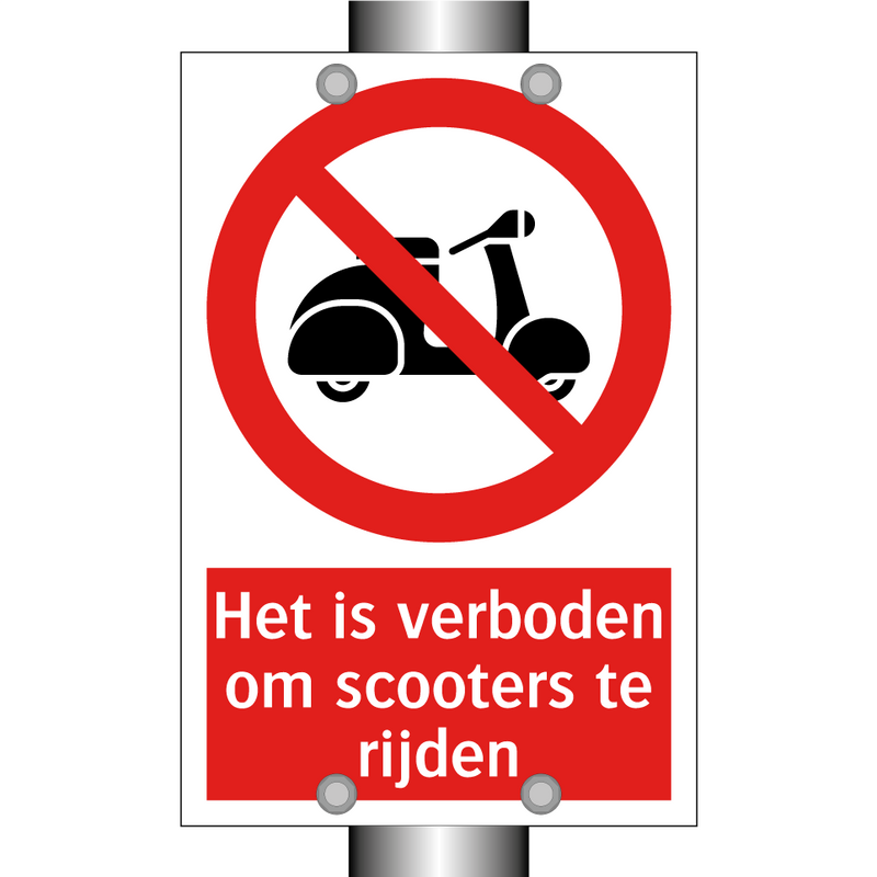 Het is verboden om scooters te rijden