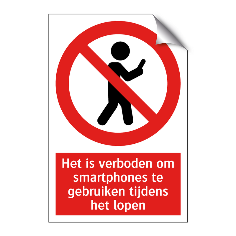 Het is verboden om smartphones te gebruiken tijdens het lopen