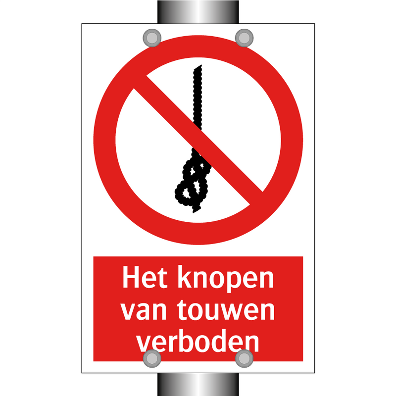 Het knopen van touwen verboden