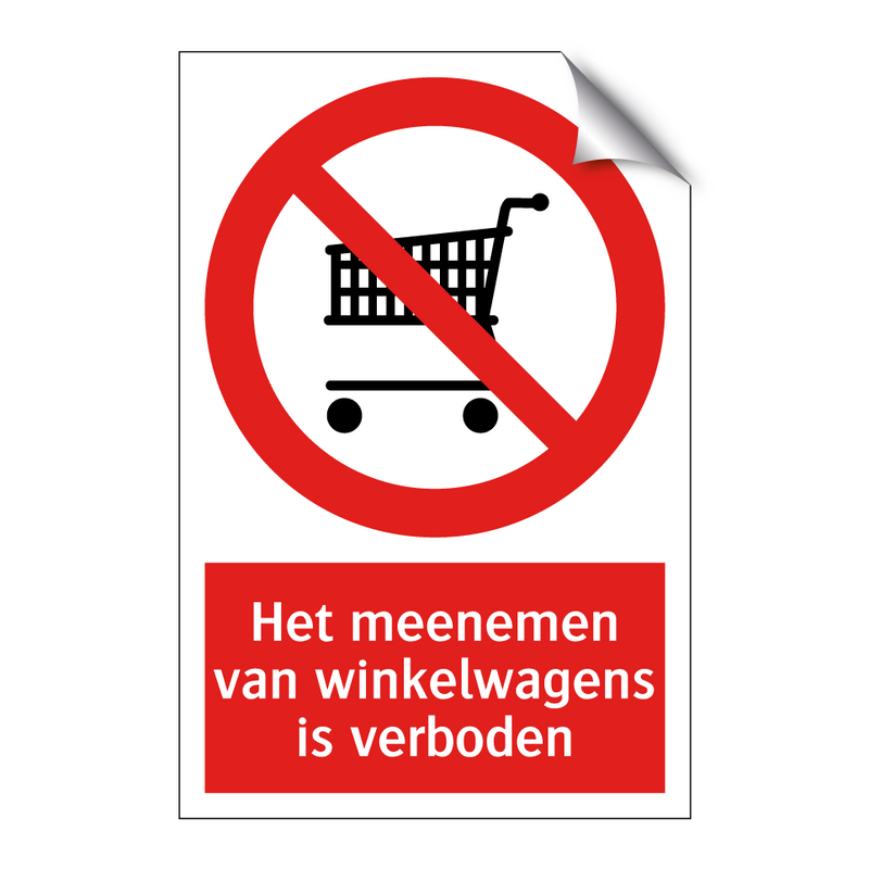Het meenemen van winkelwagens is verboden