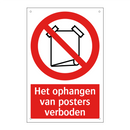 Het ophangen van posters verboden