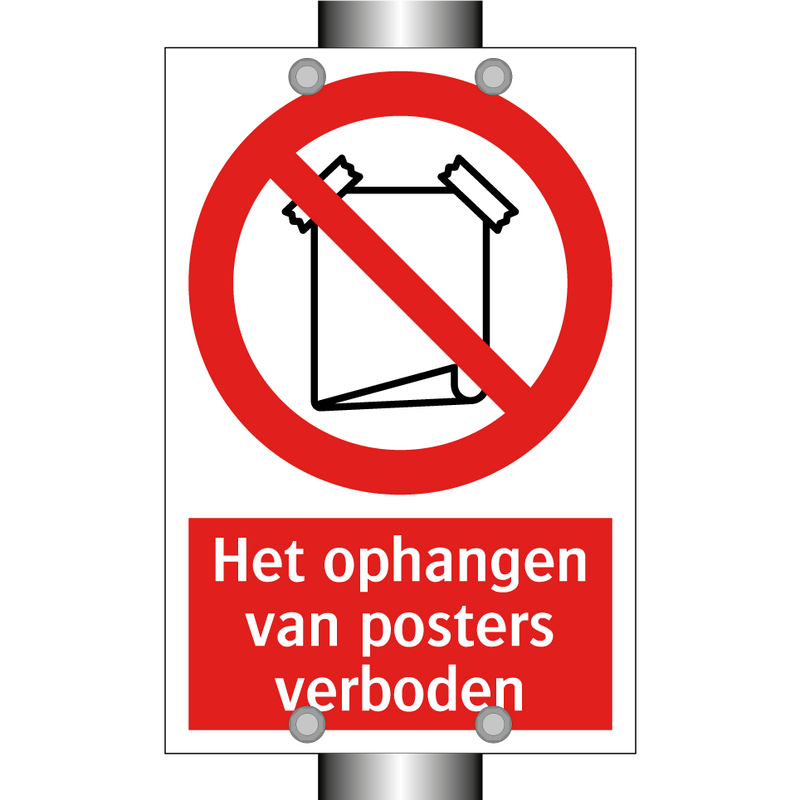 Het ophangen van posters verboden