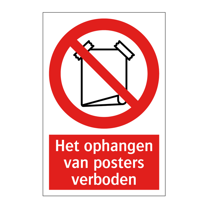 Het ophangen van posters verboden