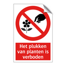 Het plukken van planten is verboden