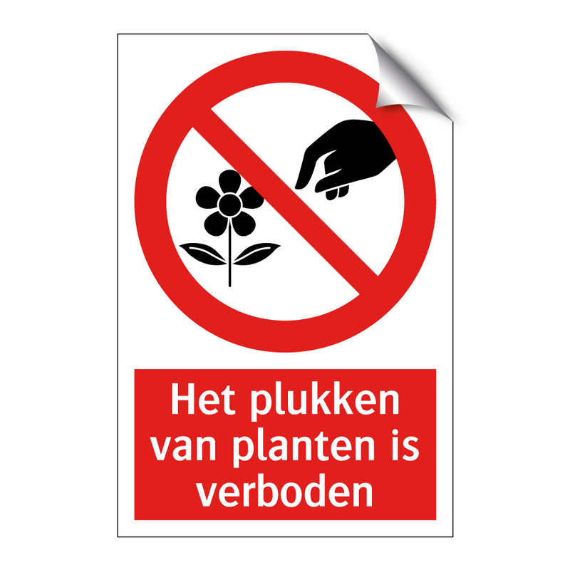 Het plukken van planten is verboden