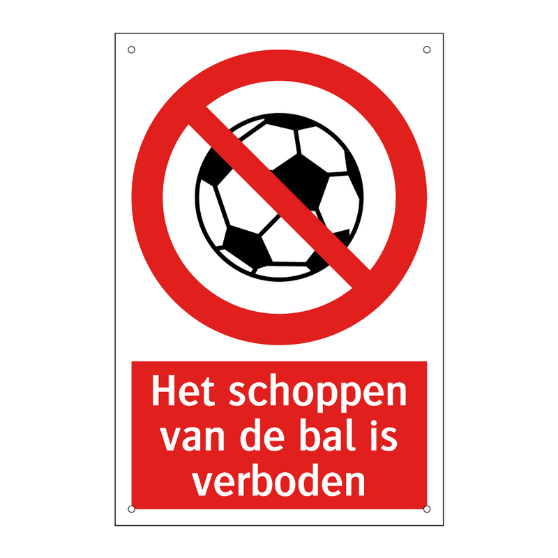 Het schoppen van de bal is verboden