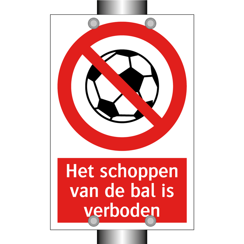 Het schoppen van de bal is verboden