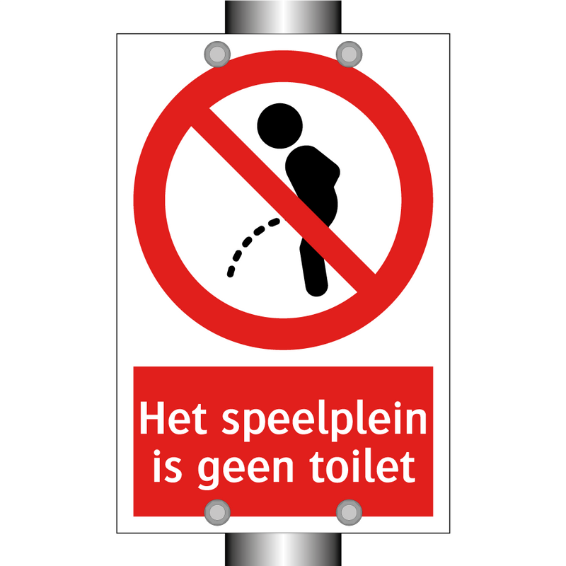 Het speelplein is geen toilet