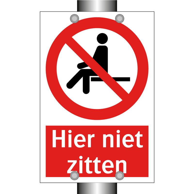 Hier niet zitten