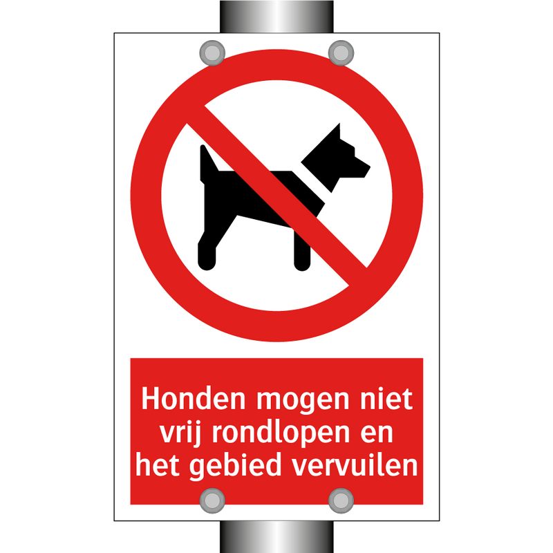 Honden mogen niet vrij rondlopen en het gebied vervuilen