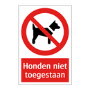 Honden niet toegestaan