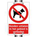 Honden uitlaten in het gebied is verboden