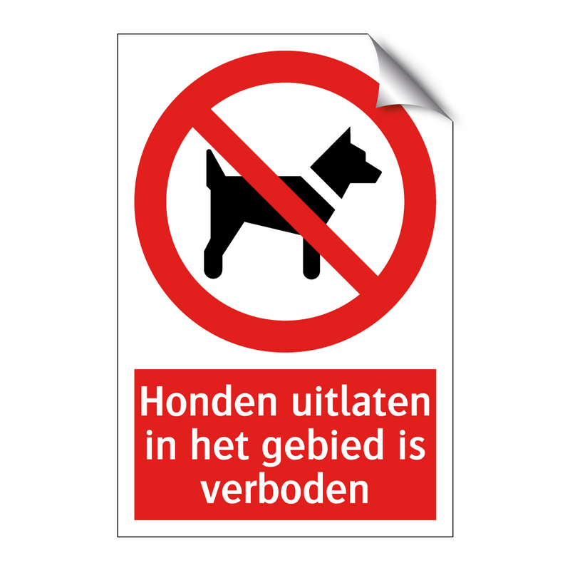 Honden uitlaten in het gebied is verboden