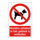 Honden uitlaten in het gebied is verboden