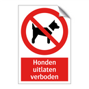 Honden uitlaten verboden