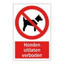 Honden uitlaten verboden