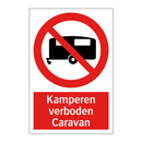 Kamperen verboden Caravan