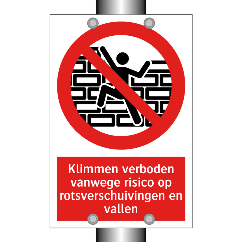 Klimmen verboden vanwege risico op rotsverschuivingen en vallen