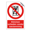 Klimmen verboden zonder toestemming