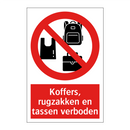 Koffers, rugzakken en tassen verboden