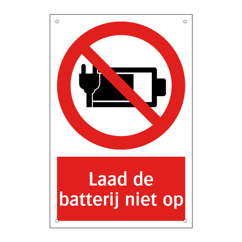Laad de batterij niet op