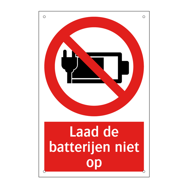Laad de batterijen niet op