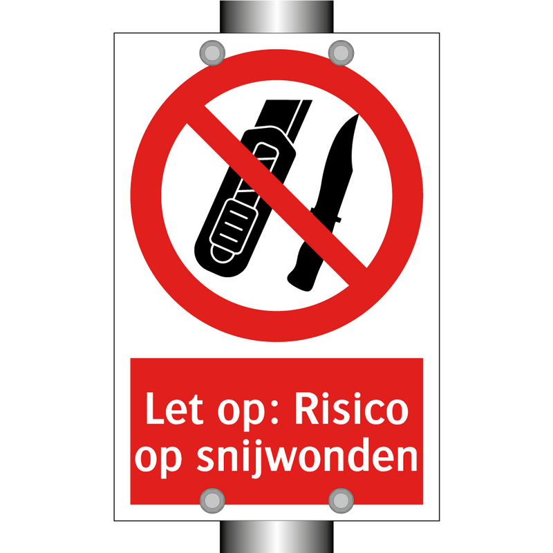Let op: Risico op snijwonden