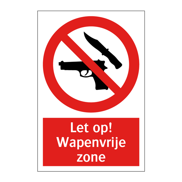 Let op! Wapenvrije zone