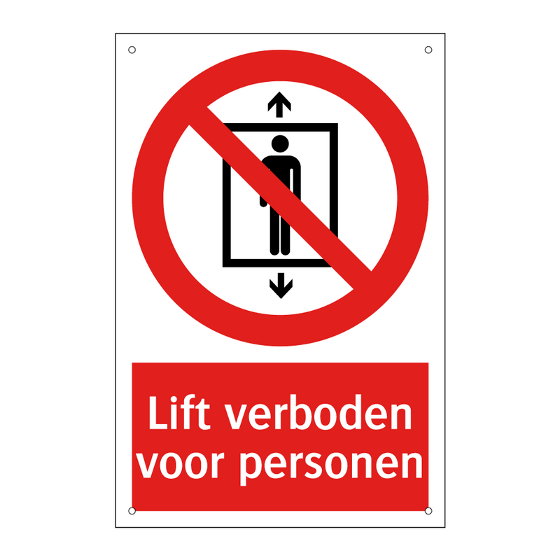 Lift verboden voor personen