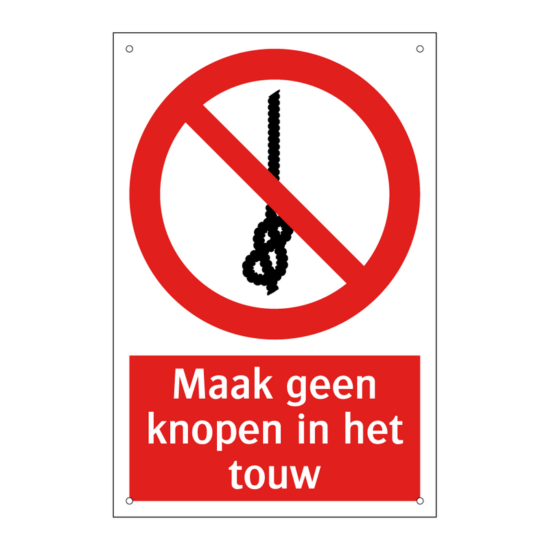 Maak geen knopen in het touw