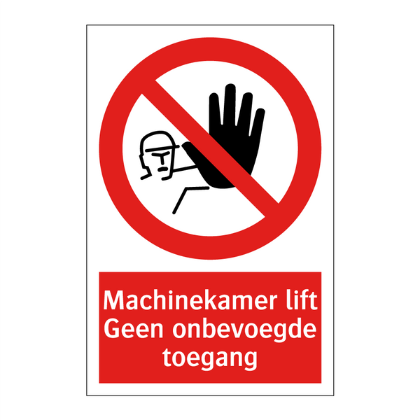 Machinekamer lift Geen onbevoegde toegang
