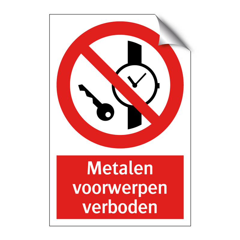 Metalen voorwerpen verboden