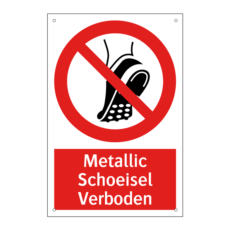 Metallic Schoeisel Verboden