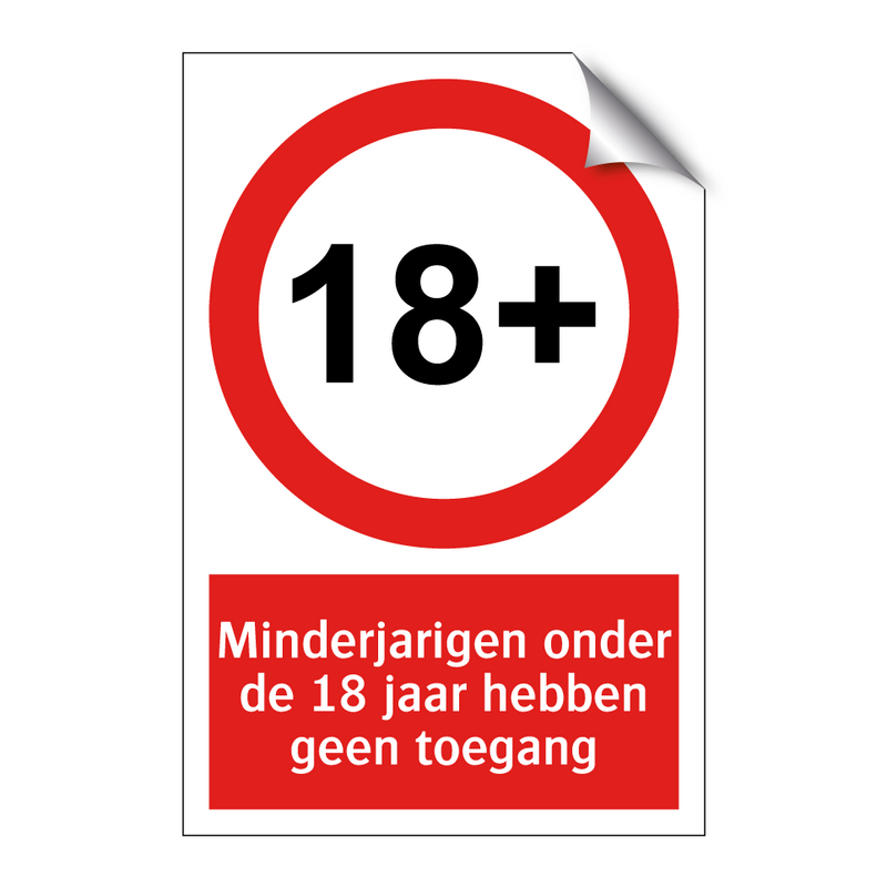 Minderjarigen onder de 18 jaar hebben geen toegang