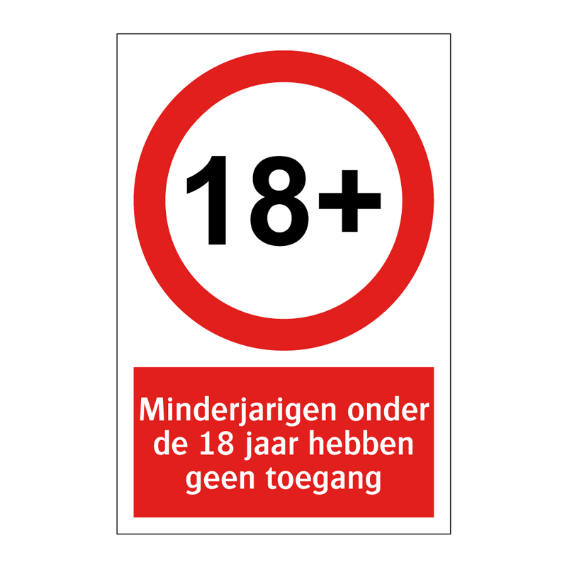 Minderjarigen onder de 18 jaar hebben geen toegang