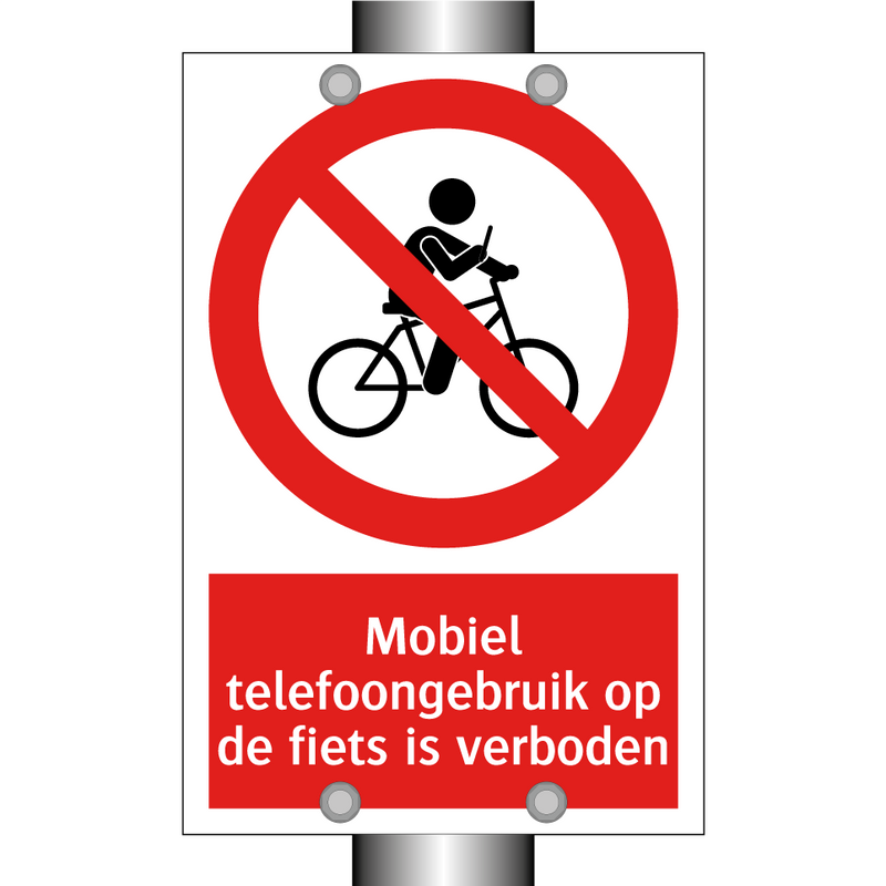 Mobiel telefoongebruik op de fiets is verboden