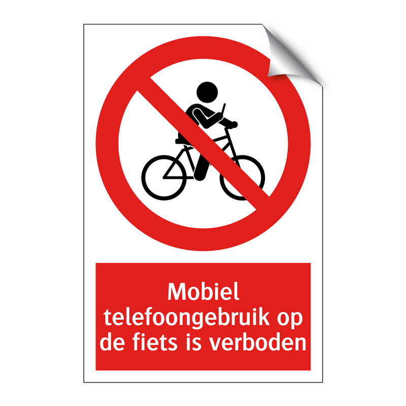 Mobiel telefoongebruik op de fiets is verboden