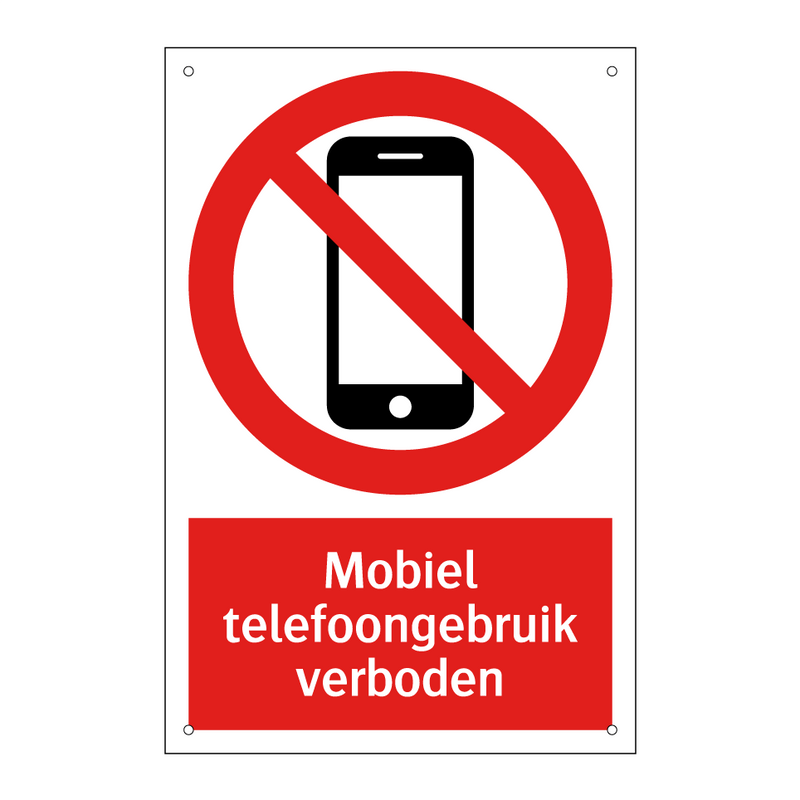 Mobiel telefoongebruik verboden