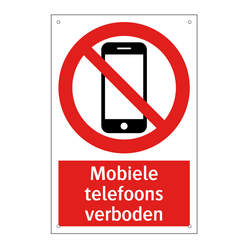 Mobiele telefoons verboden