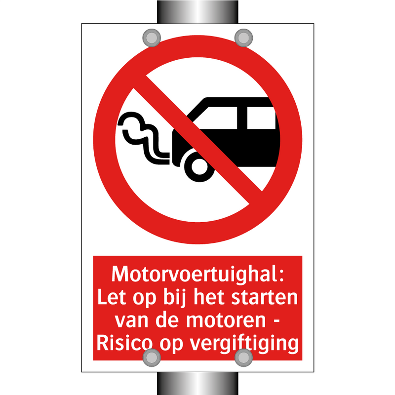 Motorvoertuighal: Let op bij het starten van de motoren - Risico op vergiftiging