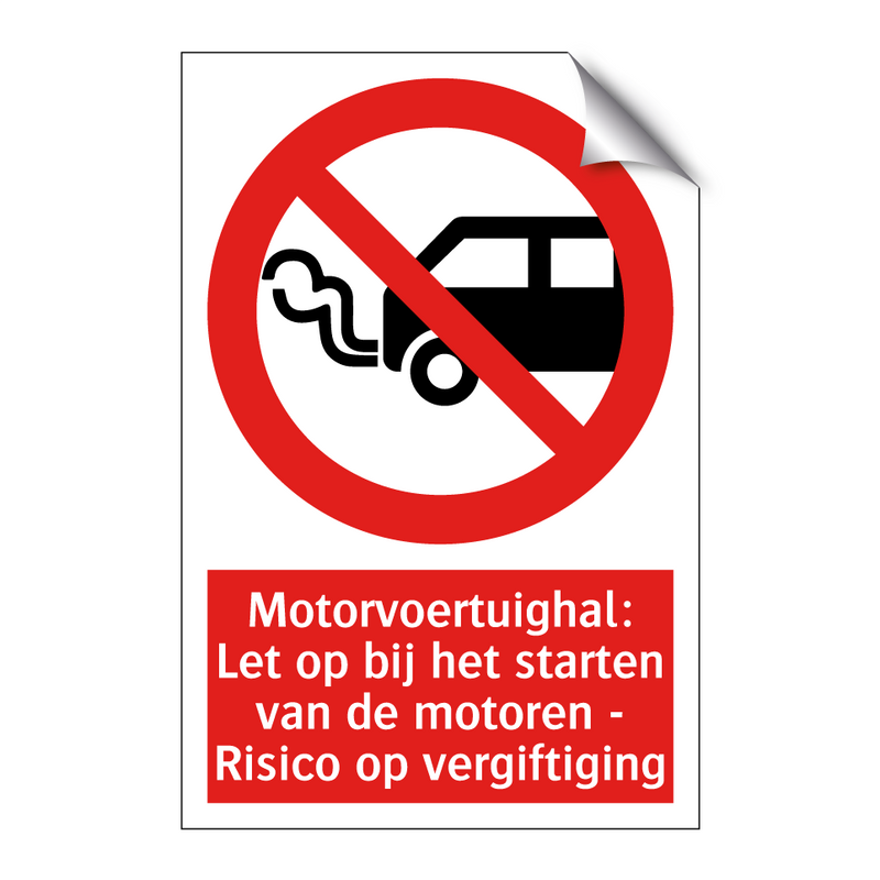 Motorvoertuighal: Let op bij het starten van de motoren - Risico op vergiftiging
