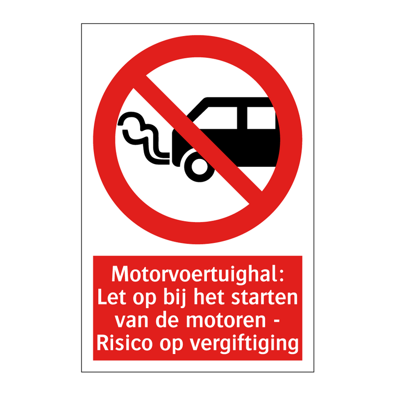 Motorvoertuighal: Let op bij het starten van de motoren - Risico op vergiftiging