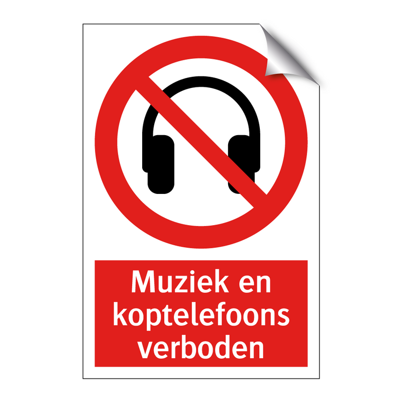Muziek en koptelefoons verboden