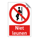 Niet leunen